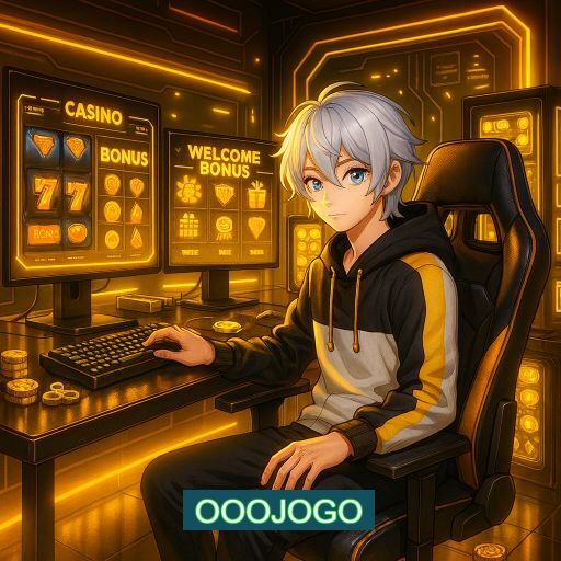 Imagem promocional do app oficial OOOJOGO destacando a conveniência de jogar cassino online pelo celular ou navegador