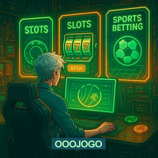 Imagem promocional do app oficial OOOJOGO destacando a conveniência de jogar cassino online pelo celular ou navegador