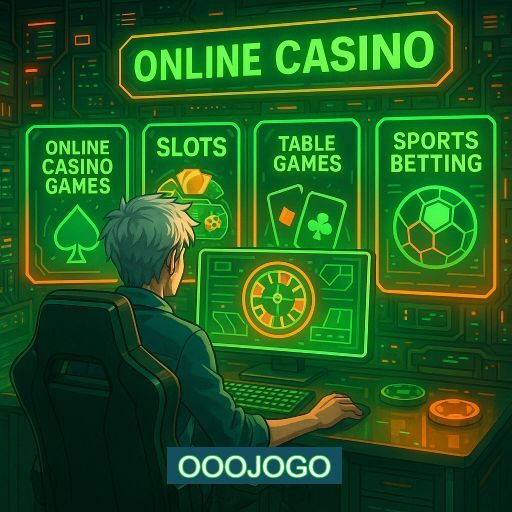 Imagem promocional do app oficial OOOJOGO destacando a conveniência de jogar cassino online pelo celular ou navegador